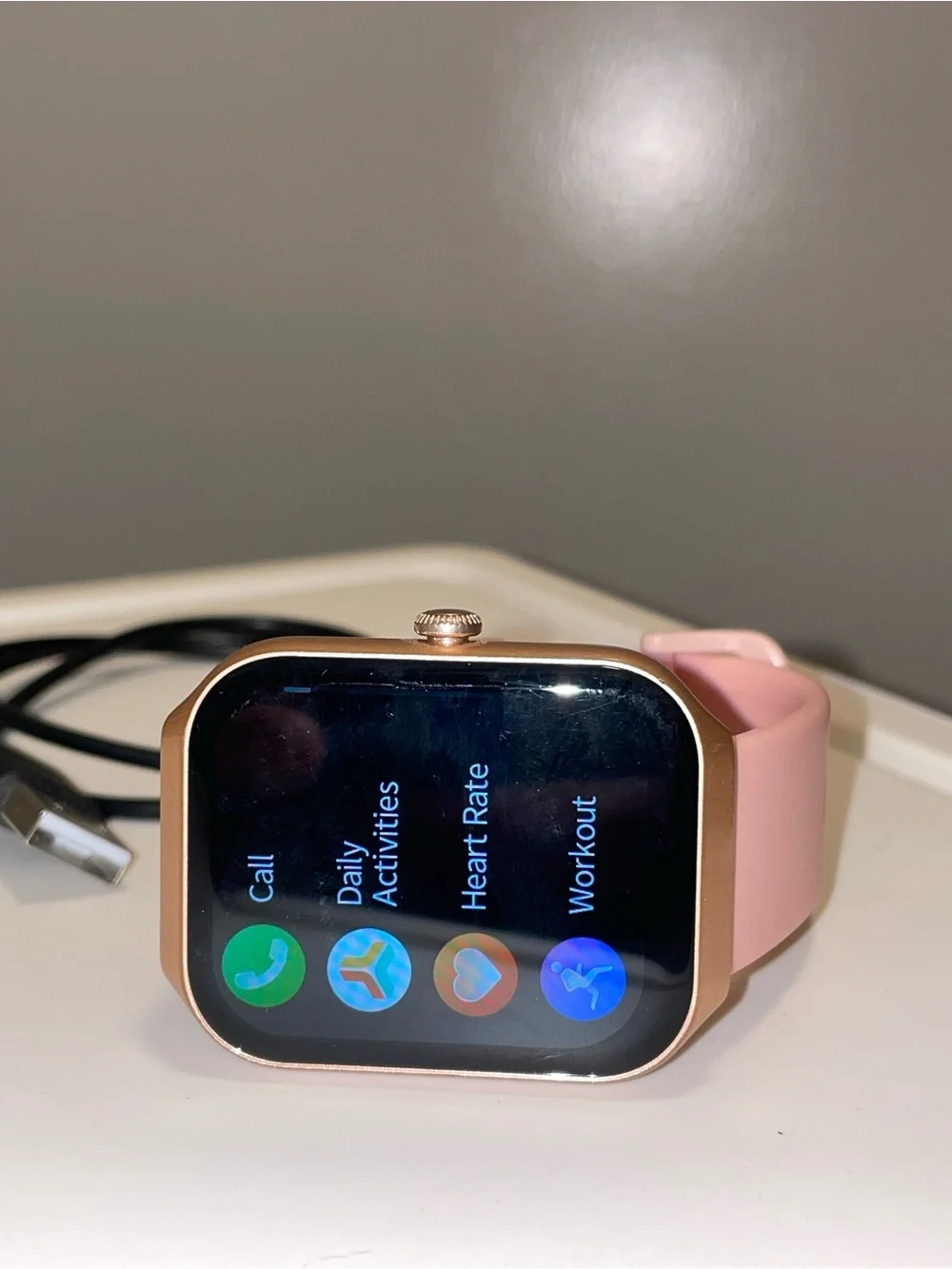 Pink Fittnesswatch with Charging Cable - Unbranded